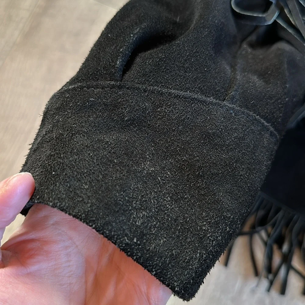 🔥RARE🔥Vintage Kenny Rogers Collection by Schott Suede Leather Fringe Jacket - Picture 12 of 13